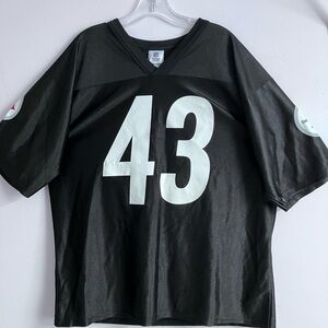 NFL Team Apparel Polamalu #43 Pittsburgh Steelers Jersey, Large, Black/Gold
